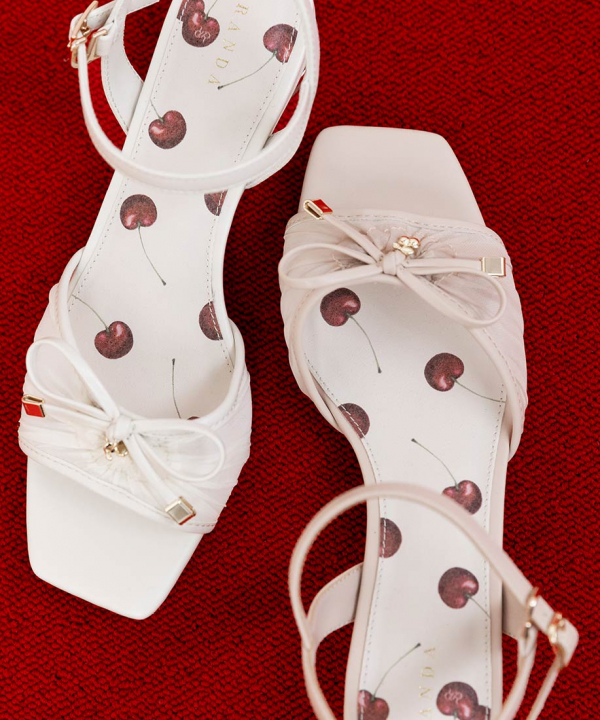 【高価値】 Cherry Collection】チェリーデザインストラップサンダル 靴