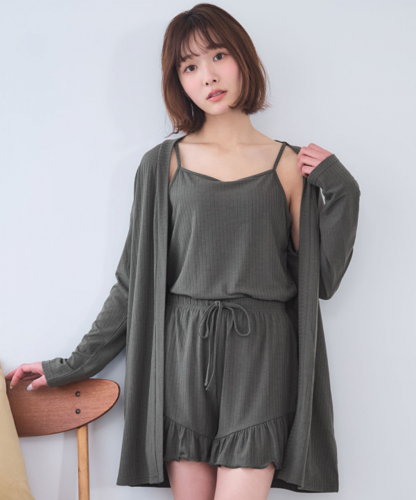 海外から輸入 リブフリル ショートパンツ ショップ │ │aimerfeel 3点セット パンツ